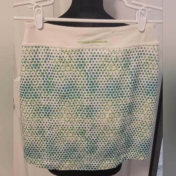 🔥2For$20 Under Armour Tennis/ Golf Skort White Blue Green Geometric Size XS - Picture 5 of 7